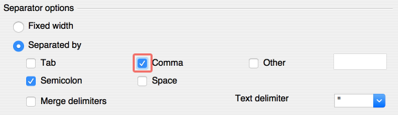 OpenOffice - Separator Options - Comma